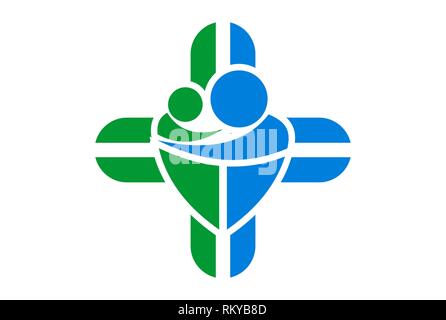 Maternity Hospital Medical logo Symbol vektor Konzept flache Bauweise Stockfoto