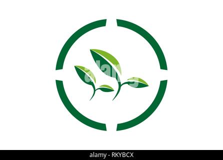 Plantation Garten Tee logo Symbol vektor Konzept flache Bauweise Stockfoto