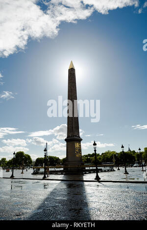 Der Obelisk in Place de la Concorde in Paris. Stockfoto