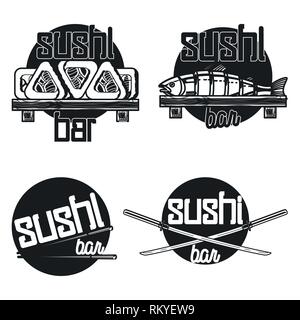 Vintage Sushi bar Embleme. Sushi Bar. Vector Illustration, EPS 10. Stock Vektor