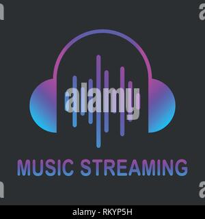 Audio Streaming Logo. Musik cloud Logo. Vektor. EPS 10. Stock Vektor
