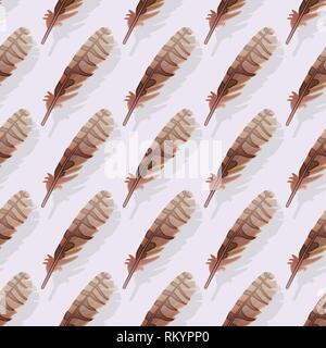 Vektor feather nahtlose Muster cute Paper Art Stock Vektor
