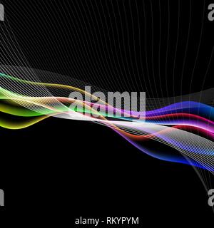 Dinamyc flow, stilisierte Wellen, Vektor Stock Vektor