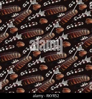 Vektor feather nahtlose Muster cute Paper Art Stock Vektor