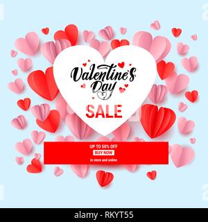 Festliche Banner für Valentinstag Verkauf. Urlaub Design Elemente. Promo saisonalen Angebot. Stock Vektor