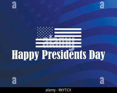 Happy Präsidenten Tag. Grußkarte mit amerikanischer Flagge. Typografie Design. Vector Illustration Stock Vektor