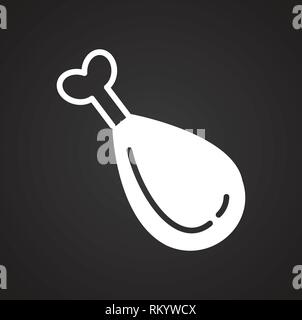 Fleisch Symbol auf schwarzem Hintergrund für Grafik- und Webdesign, modernen einfachen Vektor unterzeichnen. Internet Konzept. Trendy Symbol für Web site Design web-Taste oder mobile App. Stock Vektor