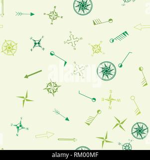 Streamless Muster mit topografischen Symbole. Cartoon Stil Stock Vektor