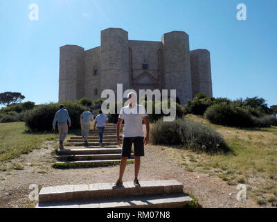 Italien Puglia perfekt achteckige geometrische Castel del Monte Apulien XIII Jahrhundert 2018 Stockfoto