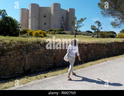 Italien Puglia perfekt achteckige geometrische Castel del Monte Apulien XIII Jahrhundert 2018 Stockfoto