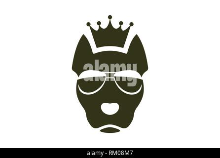 König Hund Logo Symbol Vektor Stock Vektor