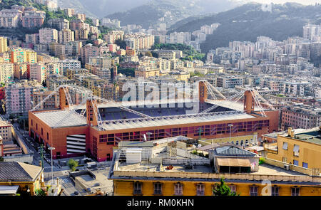 Blick auf das Fußballstadion Luigi Ferraris von Genua, Italien Stockfoto
