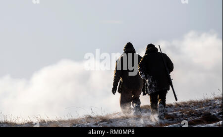 Pirsch im verschneiten Lake District National Park. Stockfoto