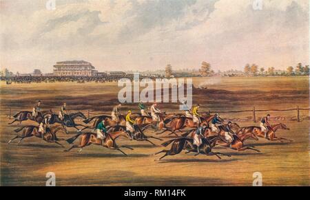 'Race für die Große St. Leger Stakes, 1836. Approbation - Weg in guter Stil', (1837). Schöpfer: James Pollard. Stockfoto