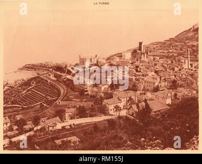 "Panorama und Blick auf La Turbie, Monaco", 1930. Schöpfer: Unbekannt. Stockfoto