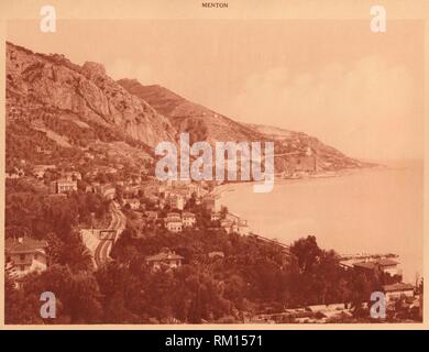 'Ansicht von Garavan und der italienischen Grenze, Menton", 1930. Schöpfer: Unbekannt. Stockfoto