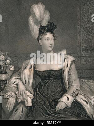 "Prinzessin Charlotte, von Wales', c 1817 (Anfang - Mitte des 19. Jahrhunderts). Schöpfer: Henry Thomas Ryall. Stockfoto