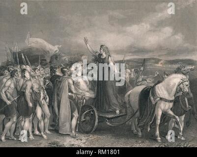 "Boadicea, Königin der Iceni...', (Mitte des 19. Jahrhunderts). Schöpfer: Henry Zitrone. Stockfoto