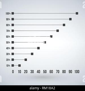 Satz von grauen Prozentsatz Charts für Infografiken, 0 10 20 30 40 5060 70 80 90 100 Prozent. Vector Illustration Stock Vektor