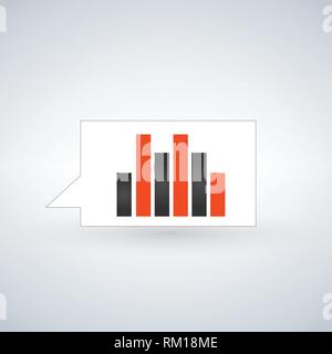 Talk Analytische chat Grafik logo Icon Design. Vector Illustration auf modernen Hintergrund isoliert. Stock Vektor