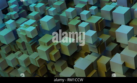 8K UHD Computer generierten 3D-Würfel Stack Kunst Stockfoto