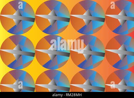 Abstrakte bunte geometrische Kreis, Linie, Dreieck und eine andere Form der Farbverlauf Hintergrund. Kreative Inspiration und Design von Vector Art. Stock Vektor