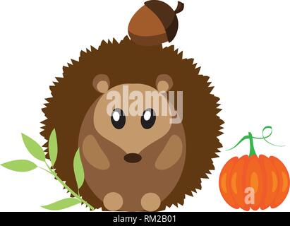 Vector Illustration eines Wald Tier Cartoon. lustige Igel. Stock Vektor