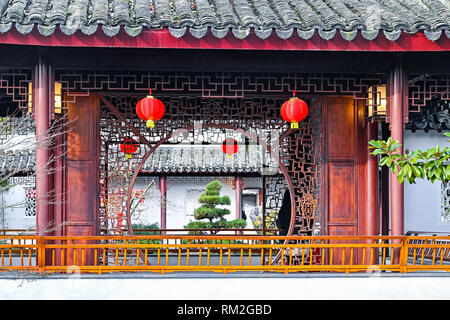 Pagode, Dr. Sun Yat Sen Park und klassischen chinesischen Garten, Vancouver, British Columbia, Kanada Stockfoto