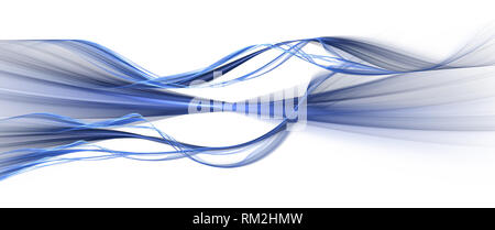 Blue Waves auf weißem Hintergrund (Computer Generated image) Stockfoto