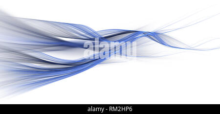 Blue Waves auf weißem Hintergrund (Computer Generated image) Stockfoto