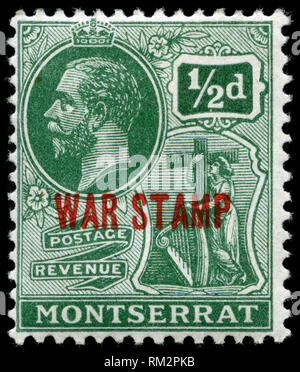 Briefmarke von Montserrat in der dauerserien Serie 1917 ausgestellt Stockfoto