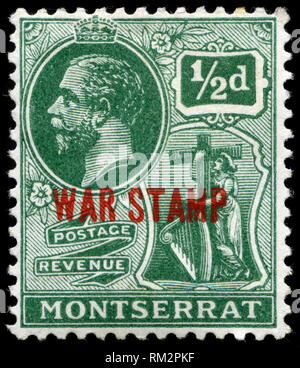 Briefmarke von Montserrat in der dauerserien Serie 1917 ausgestellt Stockfoto