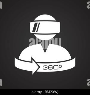 Virtuelle Realität googles Symbol auf schwarzem Hintergrund für Grafik- und Webdesign, modernen einfachen Vektor unterzeichnen. Internet Konzept. Trendy Symbol für Web site Design web-Taste oder mobile App. Stock Vektor