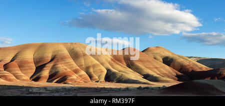 Die berühmten Painted Hills von Oregon. Schöne, natürliche Farben, durch die verschiedenen Schichten der Erde. Stockfoto