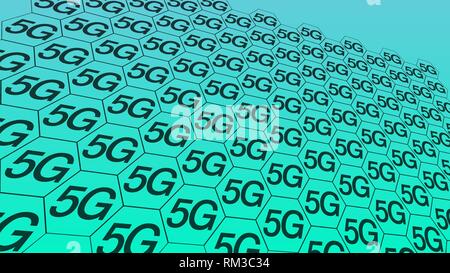 Schnelle Geschwindigkeit neue 5G-Technologie Wireless Mobile Industry Innovation Stock Vektor