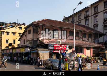 Parsi, Dadabhai Naoroji Feuer Tempel Straße, Mumbai, Maharashtra, Indien, Asien Stockfoto