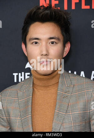 Hollywood, CA, USA. 12 Feb, 2019. 12. Februar 2019 - Hollywood, Kalifornien - Justin Min. Von Netflix'' der Umbrella Academy" Los Angeles Premiere am Arclight Hollywood statt. Photo Credit: Birdie Thompson/AdMedia Credit: Birdie Thompson/AdMedia/ZUMA Draht/Alamy leben Nachrichten Stockfoto