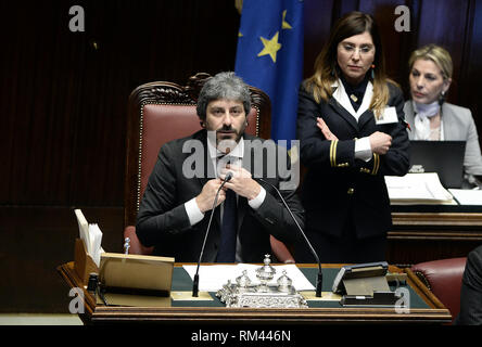 Foto Fabio Cimaglia/LaPresse 13-02-2019 Roma Politica Camera dei Deputati. Die Fragestunde Nella foto Roberto Fico Foto Fabio Cimaglia/LaPresse 13-02-2019 Roma (Italien) Politik Abgeordnetenhaus. Frage mal In der Pic Roberto Fico Stockfoto