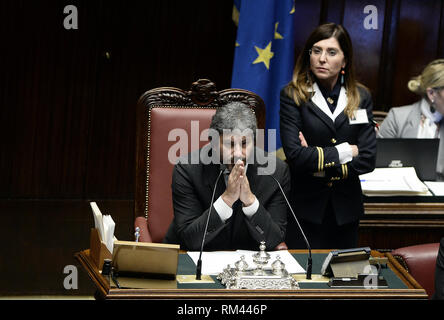 Foto Fabio Cimaglia/LaPresse 13-02-2019 Roma Politica Camera dei Deputati. Die Fragestunde Nella foto Roberto Fico Foto Fabio Cimaglia/LaPresse 13-02-2019 Roma (Italien) Politik Abgeordnetenhaus. Frage mal In der Pic Roberto Fico Stockfoto