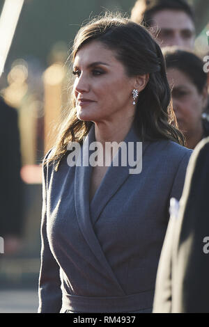 Rabat, Marokko. 13 Feb, 2019. Queen Letizia von Spanien Ankunft im Royal Palace für eine begrüßungszeremonie am 13. Februar 2019 in Rabat, Marokko. Die spanischen Royals sind auf einem zweitägigen Besuch in Marokko Credit: Jack Abuin/ZUMA Draht/Alamy leben Nachrichten Stockfoto