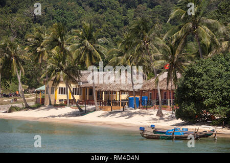 Kleine Ferienanlage am Strand, Bamboo Resort, an Gian Dau,, Insel Phu Quoc, Vietnam Stockfoto