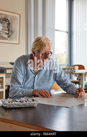 Piet Oudolf an seinem hummelo Garten. Ich habe viele mehr von seinem schönen Garten, das ist nur eine kleine Auswahl. Stockfoto