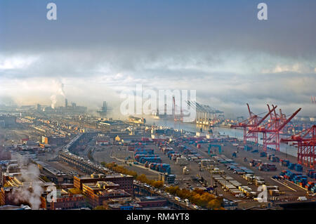 Blick auf kommerzielle Dock, Seattle, Washington, United States Stockfoto