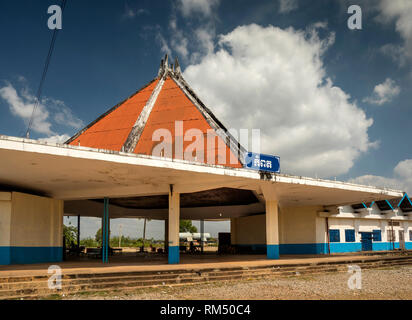 Kambodscha, Kampot Province, Kampot, Königliche Eisenbahn, Bahnhof Gebäude Stockfoto