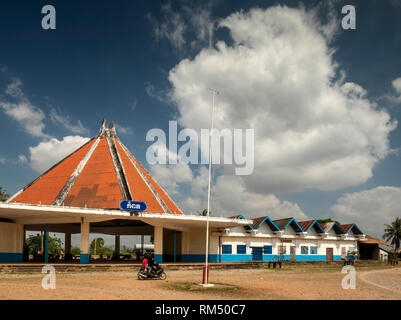 Kambodscha, Kampot Province, Kampot, Königliche Eisenbahn, Bahnhof Gebäude Stockfoto