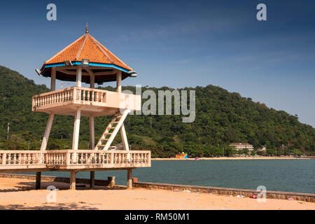 Kambodscha, Kampot, Kep, Strand, erhöhten Aussichtspunkt der Rettungsschwimmer Plattform Stockfoto