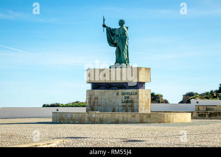 Statue des Heiligen Goncalo de Lagos Algarve Portugal Schutzpatron von Lagos Fischer Stockfoto