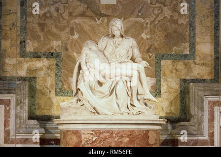 Pieta von Michelangelo, Petersdom, San Pietro in Vaticano, Päpstliche Basilika St. Peter im Vatikan, Rom, Italien Stockfoto