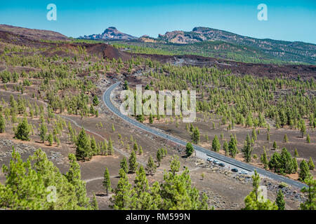 Bunter Blick auf den Nationalpark Teide auf Teneriffa Stockfoto