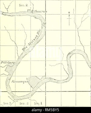. Jahresbericht des Verwaltungsrats der Smithsonian Institution. Smithsonian Institution; Smithsonian Institution. Archive; Entdeckungen in der Wissenschaft. PRINCIPAL DÄMME IN DES MOINES VALLEY. 347 Muscheln, Keramik, Broken Arrow - Köpfe, Knochen der Tiere, wie Rehe, Wolf oder Hund und tragen, und Vögel von verschiedenen Arten. Nr. 2. Damm im nordöstlichen Viertel der Südosten Quartal Abschnitt 3,10 Stangen, N., GOO w. Nr. 2. Auf Täuschung Punkt 100 Meter über dem Flussbett, 200 Meter vom Water's Edge; Holz, große weiße Eiche und jungen Jack Eiche. In dieser Hügel gefunden menschlicher Schädel gesamte außer Unterkiefer, und Stockfoto
